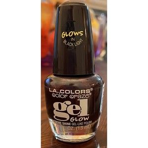 LA Colors Color Craze Gel Glows Nail Polish -13ml 0.44oz-  #338 Darkside NEW